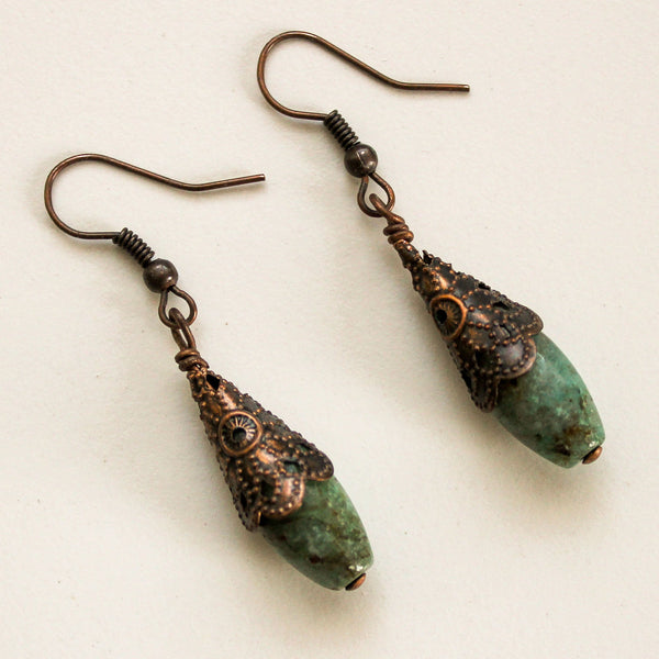 Chrysocolla Copper Earrings