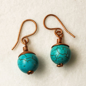 Turquoise Copper Earrings