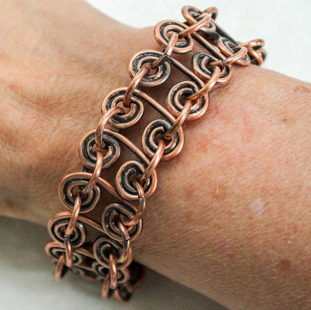 Ladies Solid Copper 6 1/2 Inch Bracelet CB629G - 3/8 of an i