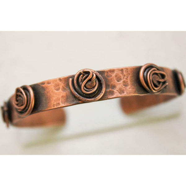 Floral Copper Cuff Bracelet