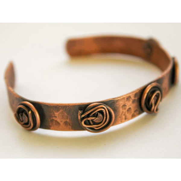Floral Copper Cuff Bracelet