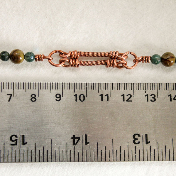 Moss Agate Copper Bracelet - Gift for Her