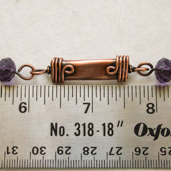 Purple Crystal Copper Bracelet