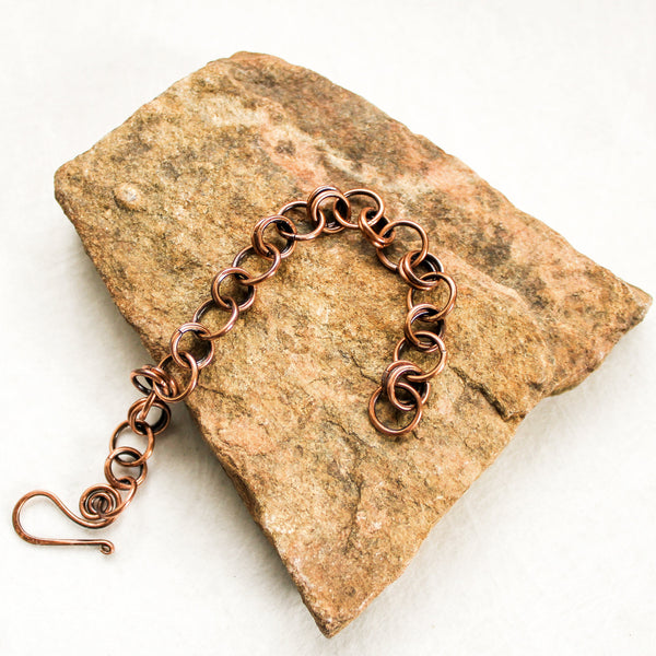 Unisex Chain maille Copper Bracelet - Adjustable
