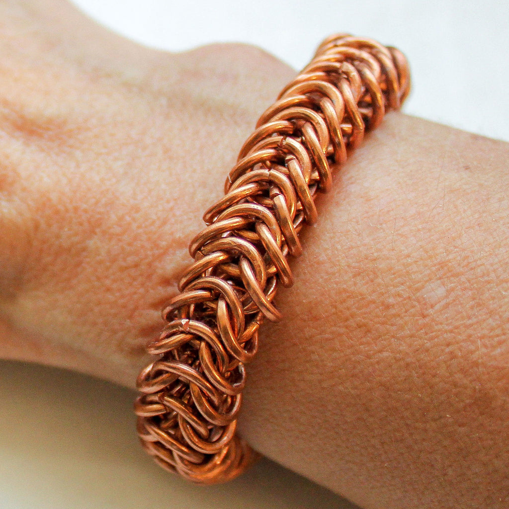 Copper twisted tribal kada cuff - Unisex metal cuff bracelet - 2 piece set  - gift set - funky twisted