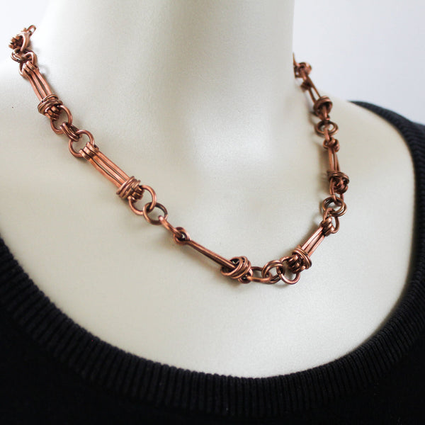 Unisex Copper Chain Short Necklace