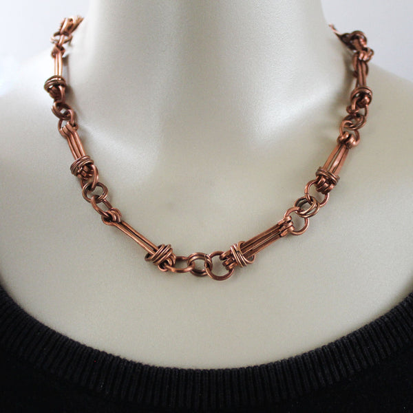 Unisex Copper Chain Short Necklace