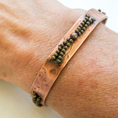 Women Copper Cuff Bracelet - Adjustable